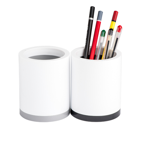 Porte stylo en PVC élégant blanc MEMORY