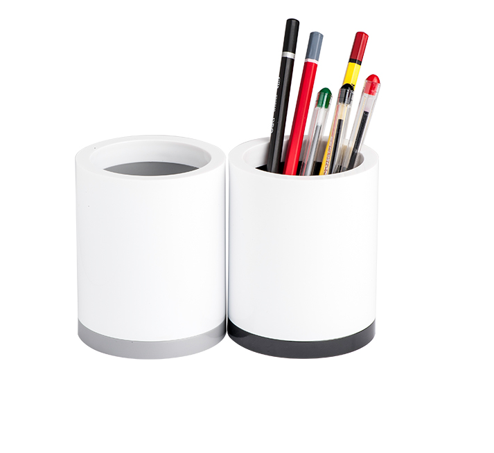 Porte stylo en PVC élégant blanc MEMORY