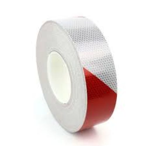 Rouleau – ruban adhésif réflectif Rouge/blanc de 5cm/50m