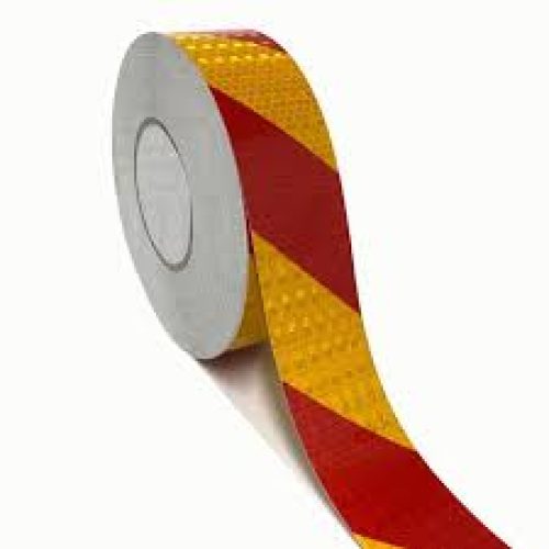Rouleau – ruban adhésif réflectif Rouge/jaune de 5cm/50m