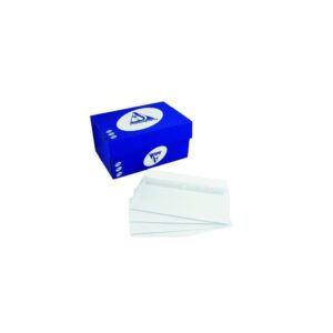 Boite de 250 enveloppes blanches CLAIRALFA 110x220 mm 90g/m² sans fenêtre