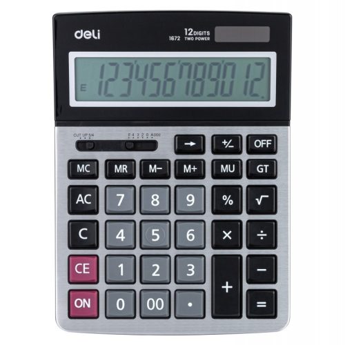 CALCULATRICE DE BUREAU DELI-E1672 – 12 chiffres argent