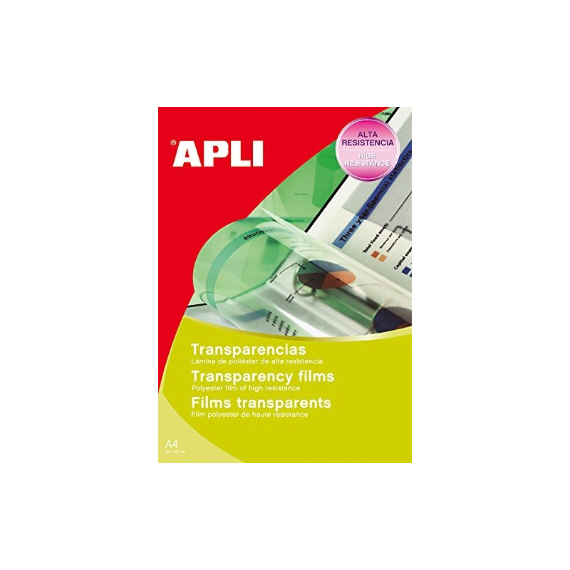 Films transparents adhésifs pour jet d'encre APLI 10 feuilles A4