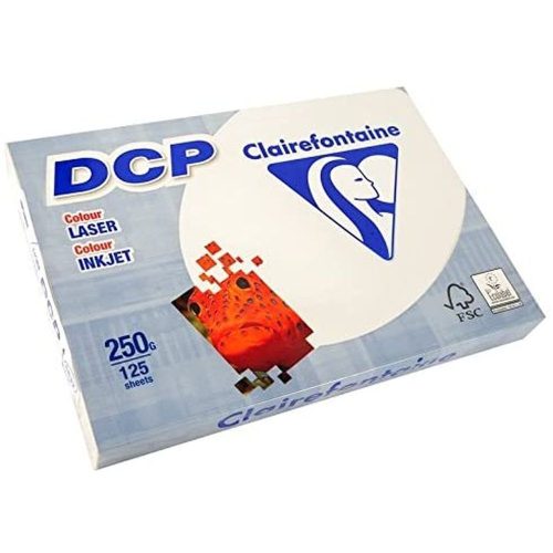 LOT DE 5 RAMETTE PAPIER A4 CLAIREFONTAINE DCP 250G/M² IVOIRE 125 FEUILLES (6832C)