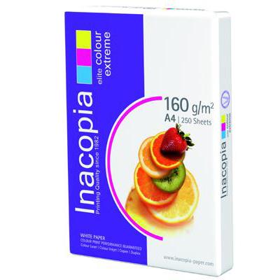 Lot de 5 Ramettes de papier blanc Inacopia A4 160g/m² 250 feuilles