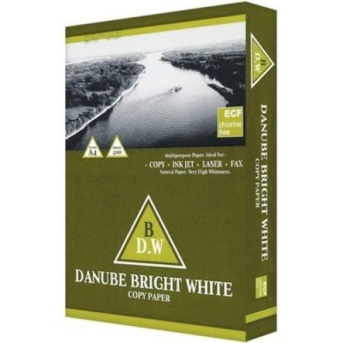 Lot de 5 Ramettes de papier Danube Bright White de haute qualité – 80g Format A4 – 500 feuilles