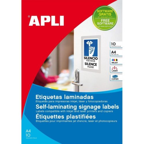 Pochette de 10 Feuilles d’étiquettes APLI transparentes adhésives 170×257 mm