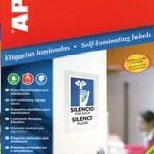 Pochette de 10 Feuilles d’étiquettes APLI transparentes adhésives 84,5×54 mm