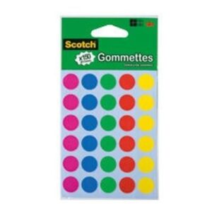 Pochette de 150 gommettes pastilles rondes SCOTCH coloris assortis