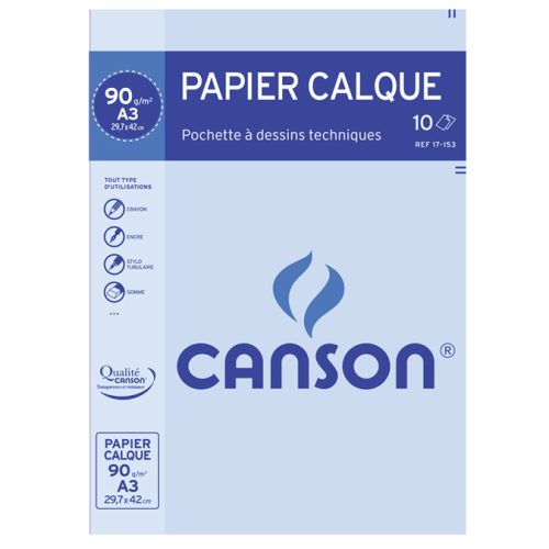 Ramette papier Calque CANSON 90g A3 50 Feuilles